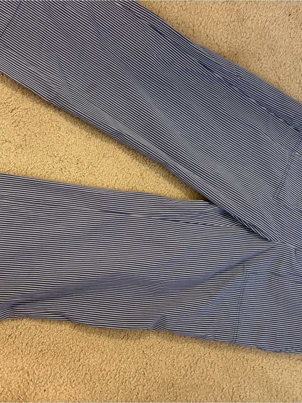 GAP Navy & White Narrow-Striped Trousers